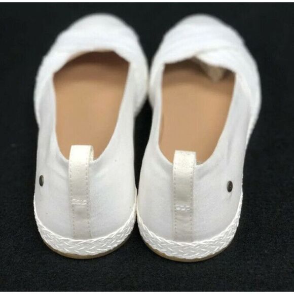UGG Australia Women's Sz 6.5 Ynez White Shoes 1092238 Flats Canvas Slip On NEW - Picture 8 of 10